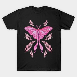 Pink Watercolor Luna Moth T-Shirt